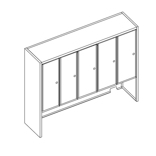 safco Mailflow Systems Sorter Closed Back w/ 15" Elevation; 50 Sorting Pockets 14”D with Locking Plexi Doors