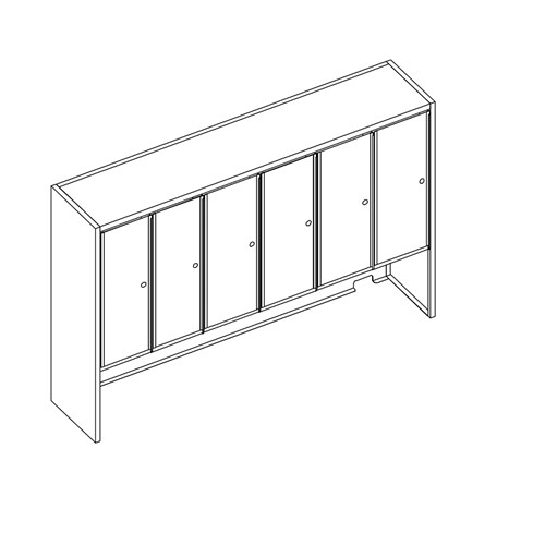 safco Mailflow Systems Sorter Closed Back w/ 15" Elevation; 60 Sorting Pockets 14”D with Locking Plexi Doors