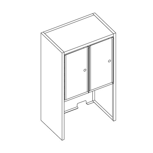 safco Mailflow Systems Sorter Closed Back w/ 17" Elevation; 14 Sorting Pockets 14”D with Locking Plexi Doors