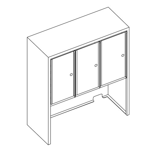 safco Mailflow Systems Sorter Closed Back w/ 17" Elevation; 21 Sorting Pockets 14”D with Locking Plexi Doors