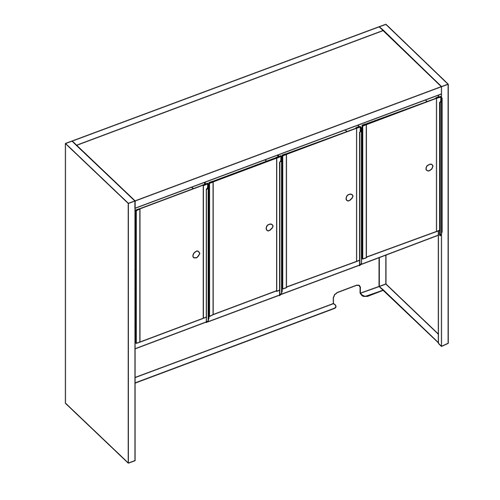 safco Mailflow Systems Sorter Closed Back w/ 17" Elevation; 28 Sorting Pockets 14”D with Locking Plexi Doors