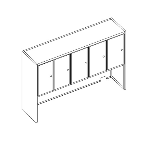 safco Mailflow Systems Sorter Closed Back w/ 17" Elevation; 35 Sorting Pockets 14”D with Locking Plexi Doors