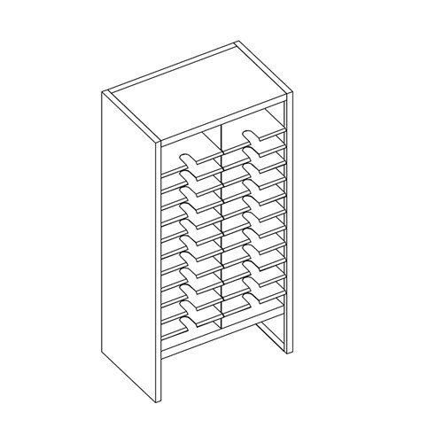 Safco Mailflow Systems Sorter Closed Back W/ 7" Elevation; 24 Sorting Pockets 15”D Without Plexi Doors