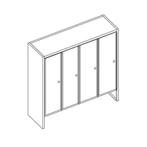 safco Mailflow Systems Sorter Closed Back w/ 7" Elevation; 48 Sorting Pockets 14”D with Locking Plexi Doors