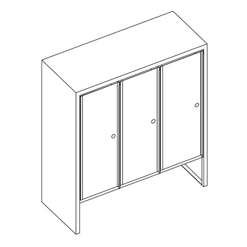 safco Mailflow Systems Sorter Closed Back w/ 8" Elevation; 30 Sorting Pockets 14”D with Locking Plexi Doors