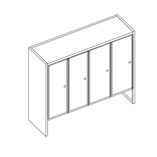 safco Mailflow Systems Sorter Closed Back w/ 8" Elevation; 40 Sorting Pockets 14”D with Locking Plexi Doors