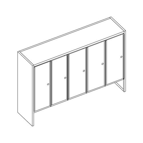 safco Mailflow Systems Sorter Closed Back w/ 8" Elevation; 50 Sorting Pockets 14”D with Locking Plexi Doors