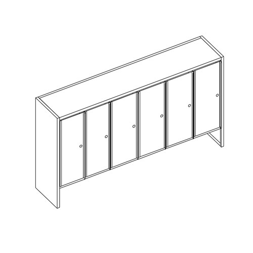safco Mailflow Systems Sorter Closed Back w/ 8" Elevation; 60 Sorting Pockets 14”D with Locking Plexi Doors