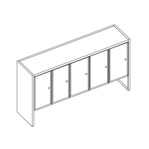 safco Mailflow Systems Sorter Closed Back w/ 9" Elevation; 35 Sorting Pockets 14”D with Locking Plexi Doors