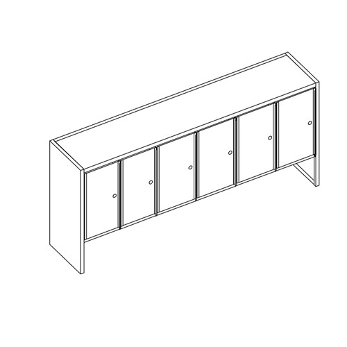 safco Mailflow Systems Sorter Closed Back w/ 9" Elevation; 42 Sorting Pockets 14”D with Locking Plexi Doors