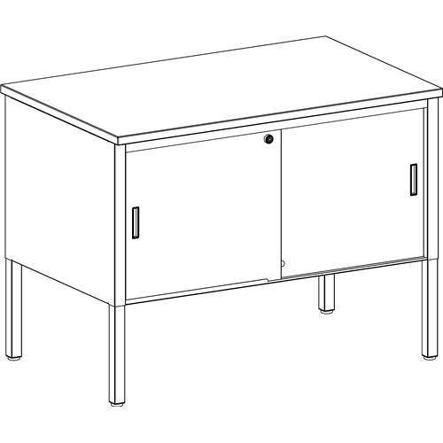 safco Mailflow Systems Storage Table w/ Locking Doors; 36"W x 30'D Adj. 24"-36"H HPL