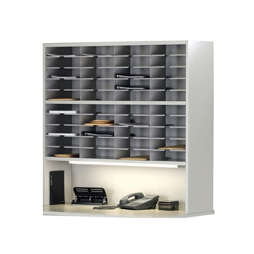 safco Mailflow-to-Go 2-Tier Sorter Riser 48"W x 13 1/4"D x 46 1/4"H (40) 3"H Sorting Pkts