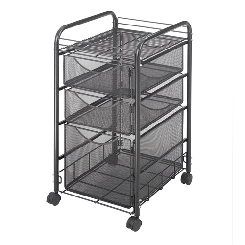 safco Onyx™ Mesh File Cart with 1 File Drawer and 2 Small Drawers