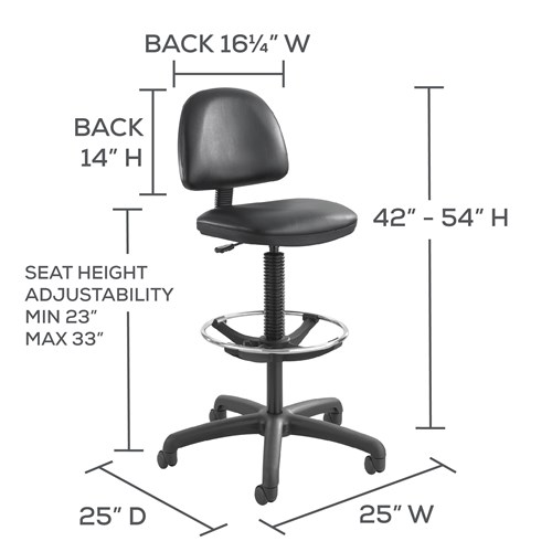 Safco Precision Vinyl Extended-Height Chair With Footring