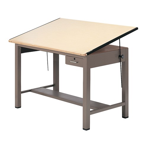 safco Ranger Steel 4-Post Table 42”W x 30”D with Tool Drawer