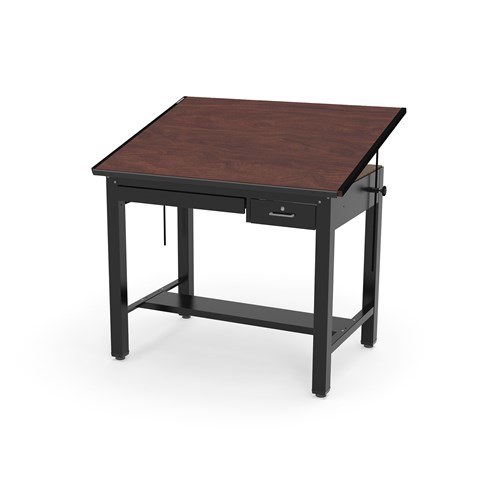 safco Ranger Steel 4-Post Table 48” W x 37.5” D with Tool Drawer and Shallow Drawer