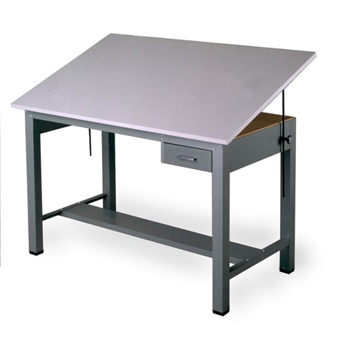 safco Ranger Steel 4-Post Table 60”W x 37.5”D with Tool Drawer