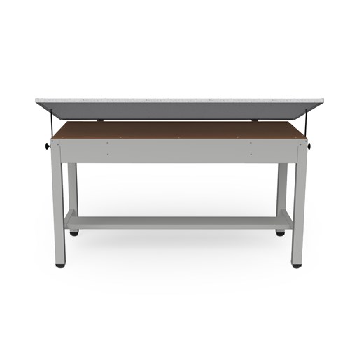 Safco Ranger Steel 4-Post Table 72”W X 37.5”D With Tool Drawer And Shallow Drawer
