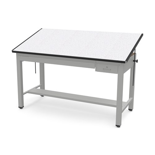 Safco Ranger Steel 4-Post Table 84” W X 43.5” D With Tool Drawer And Shallow Drawer