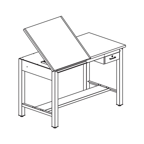 safco Ranger™ Split Top Project Table Tool Drawer 60" W