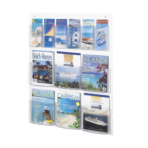 safco Clear2c™ 6 Magazine and 6 Pamphlet Display