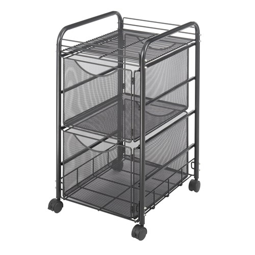Safco Onyx™ Mesh File Cart With 2 File Drawers