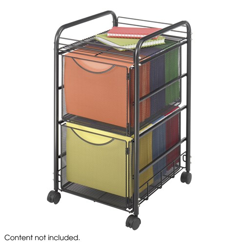 safco Onyx™ Mesh File Cart with 2 File Drawers