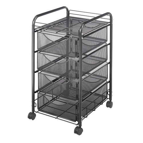 Safco Onyx™ Mesh File Cart With 4 Drawers