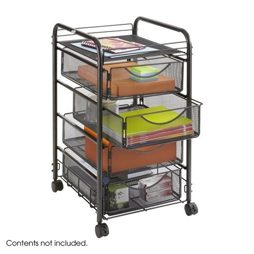 safco Onyx™ Mesh File Cart with 4 Drawers