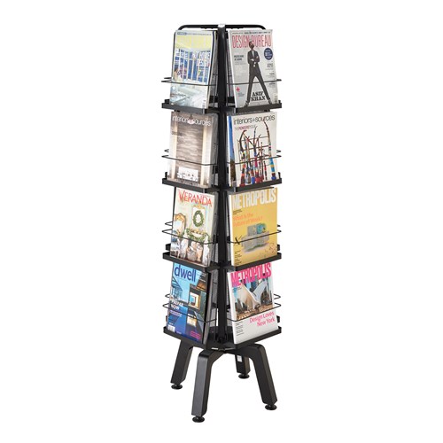 Safco Onyx™ Rotating Magazine Rack - 16 Pocket