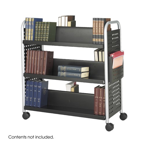 Safco Scoot™ Double-Sided Book Cart - 6 Shelves