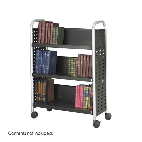 safco Scoot™ Single-Sided Book Cart - 3 Shelves