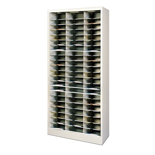 safco Sorter; 36"W x 80"H; 72 - 3"H x 12"D Pockets