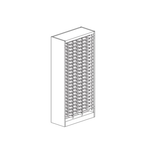 safco Sorter; 36"W x 80"H; 72 - 3"H x 15"D Pockets