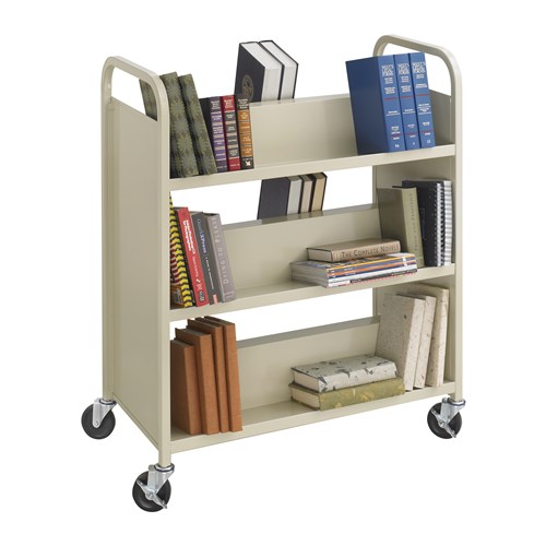 safco Steel Double-Sided Book Cart - 6 Shelves