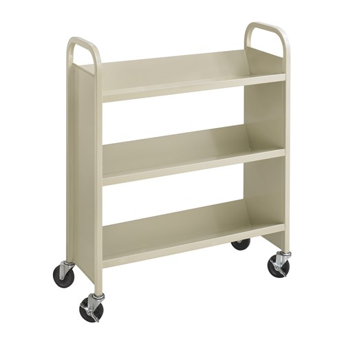 Safco Steel Single-Sided Book Cart - 3 Shelves