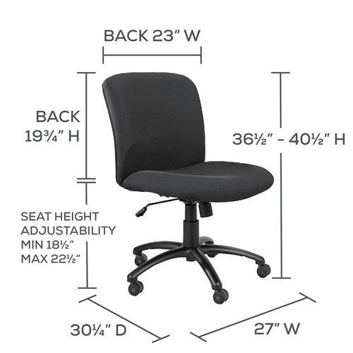 Safco Uber™ Big And Tall Mid Back Chair