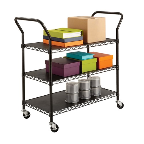 safco Wire Utility Cart - 3 Shelves