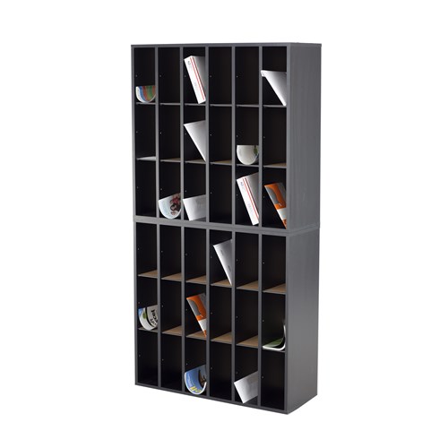 Safco Wood 18-Compartment Mail Sorter