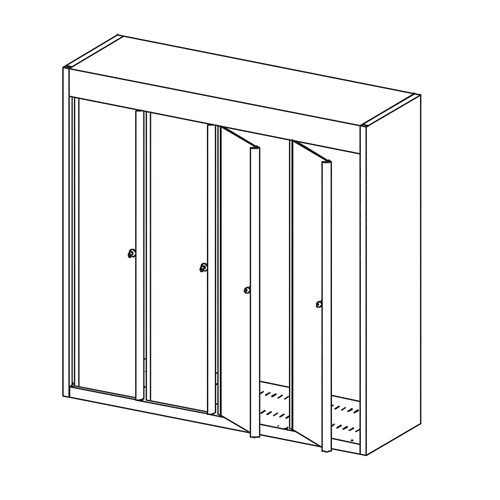 safco Sorter Closed Back; 48"W x 33"H x 15"D; Empty w/ Plexi Doors