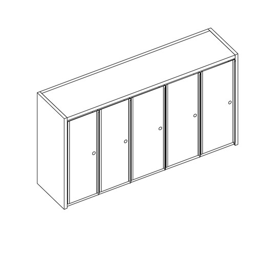 safco Sorter Closed Back; 60"W x 33"H x 15"D; Empty w/ Plexi Doors
