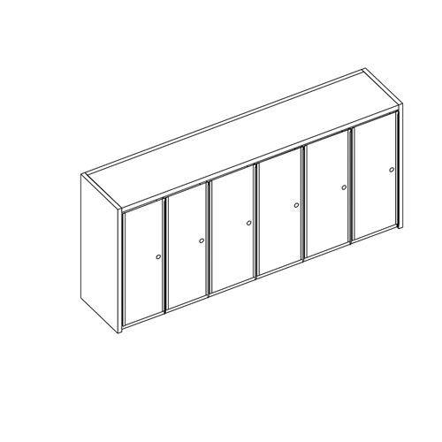 safco Sorter Closed Back; 72"W x 33"H x 15"D; Empty w/ Plexi Doors