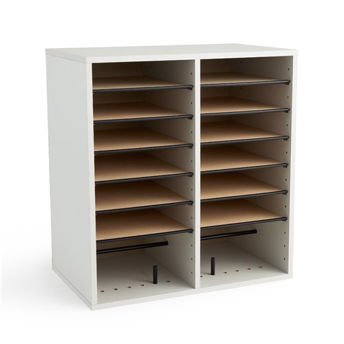 Safco Wood Adjustable Literature Organizer 16 Compartment