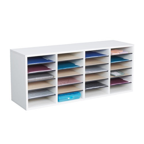 Safco Wood Adjustable Literature Organizer 24 Compartment