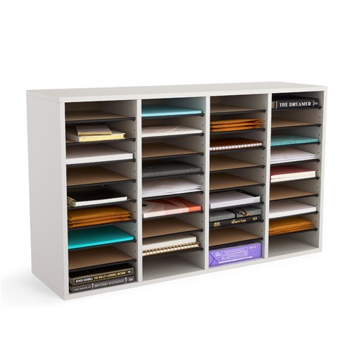 safco Wood Adjustable Literature Organizer 36 Compartment
