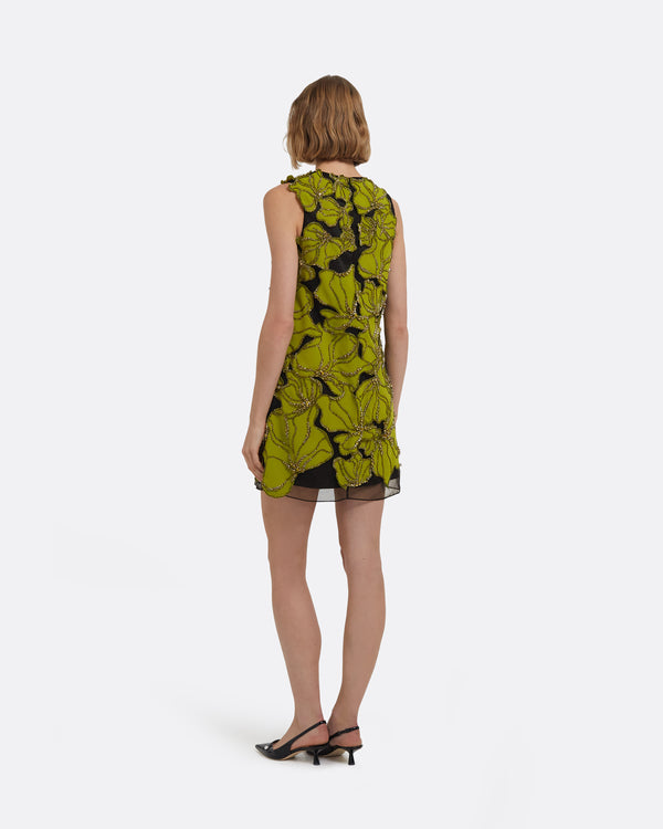 Safiyaa Amani Mini Dress In Woodbine With Embellishments