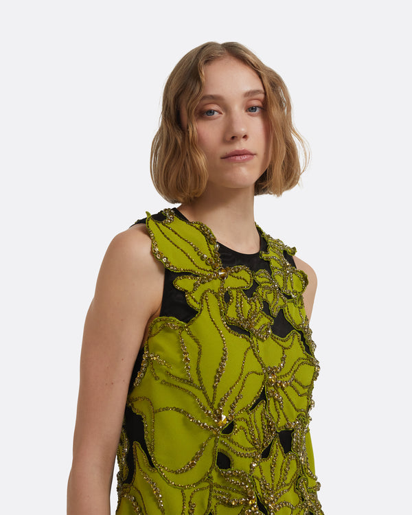 Safiyaa Amani Mini Dress In Woodbine With Embellishments