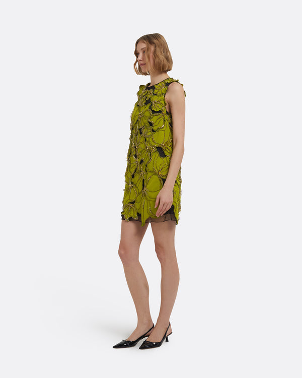Safiyaa Amani Mini Dress In Woodbine With Embellishments