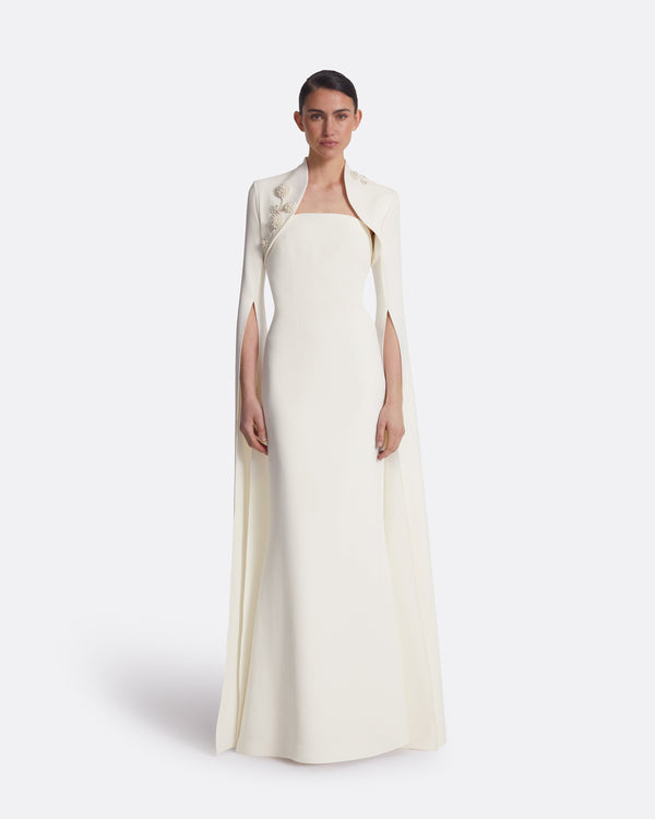 safiyaa Amari Ivory Harness & Soshin Dress With Carnation Embroidery