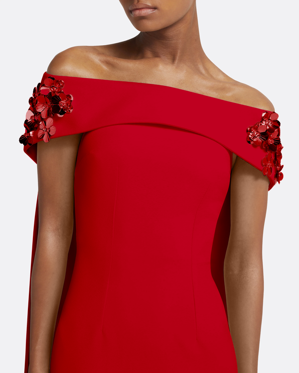 Safiyaa Arabella Harness With Soshin Dress In Crimson